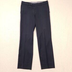 Ballin Dress Pants Mens 33 Navy Blue Super 120s Wool Comfort-EZE Flat Front